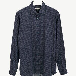 Etro Navy Micro-Dot Cotton Buttoned Shirt
